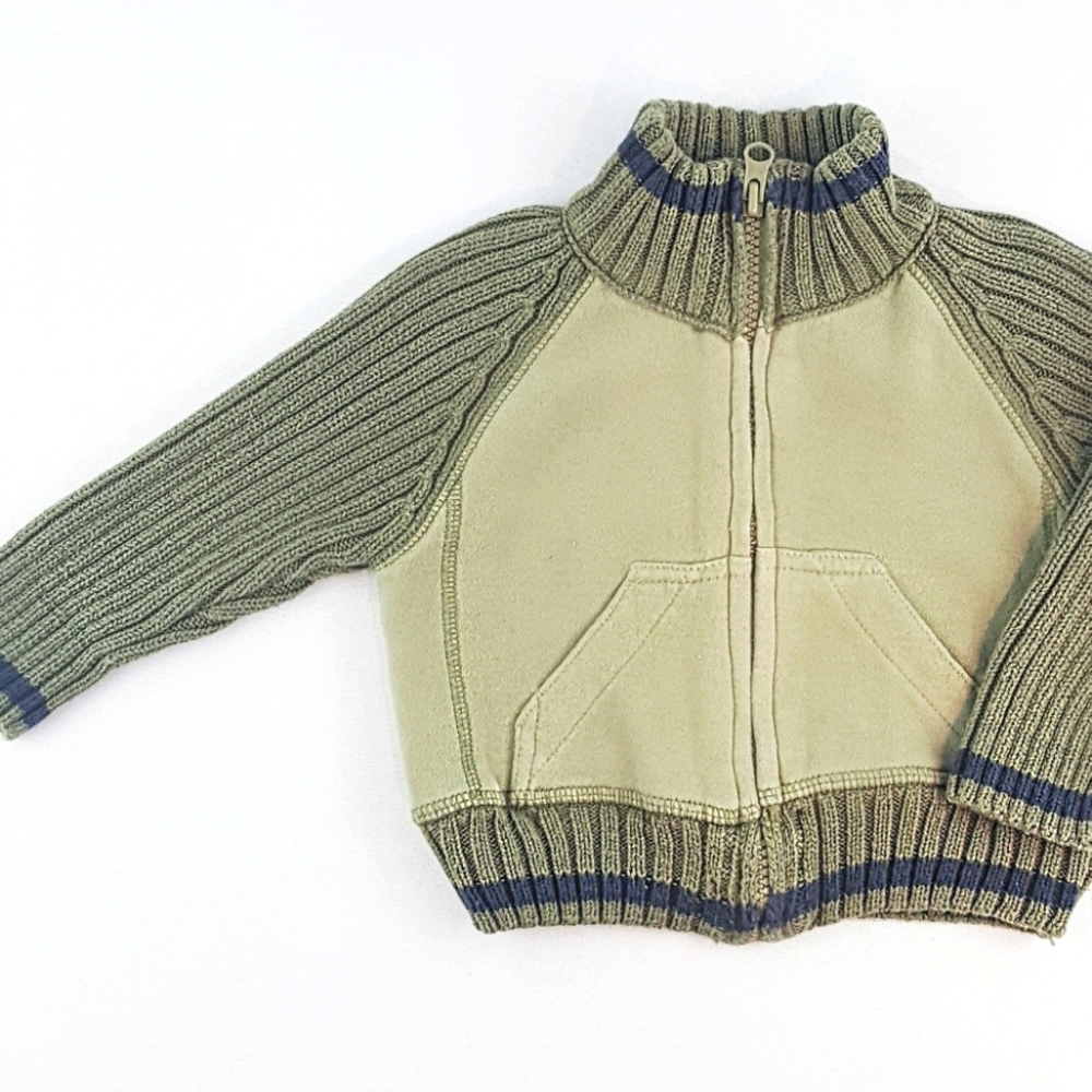 CHEROKEE 12mos Green Zip Up Sweater Jacket
